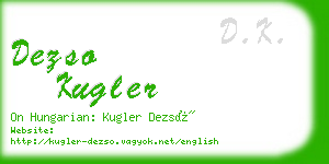 dezso kugler business card